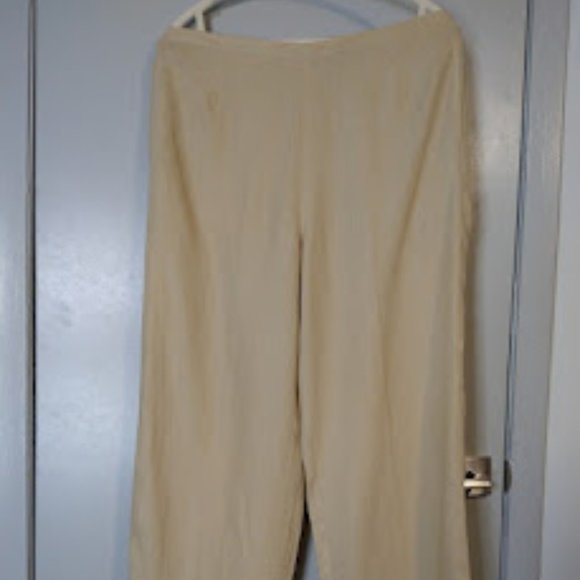 Valerie Stevens Khaki Linen Pants - Picture 1 of 6